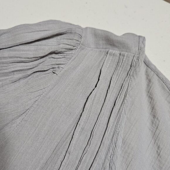 Y2K Old Navy 3X Pintuck Blouse Embroidered Semi Sheer Lightweight 3/4 Sleeve - Picture 7 of 10